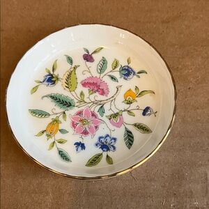 Floral Patterned Porcelain Plate Minton 3 1/2 Inch